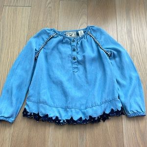 Scotch R’belle Scotch & Soda girls blue chambray embroidered stars top 4